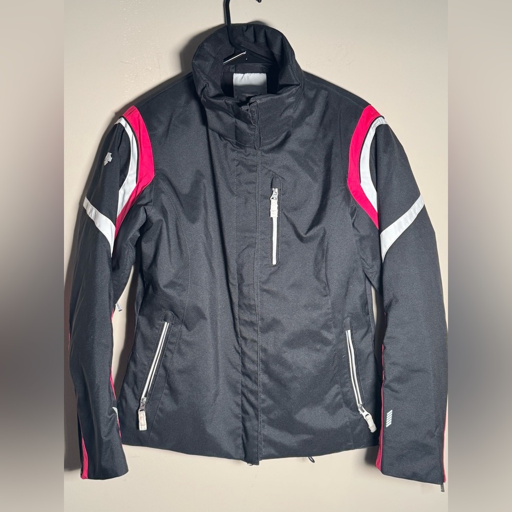 Descente Black Jacket with Pink and White Details